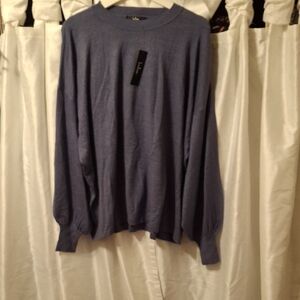 Lulu's  Crewneck Sweater in Blue XL Oversized